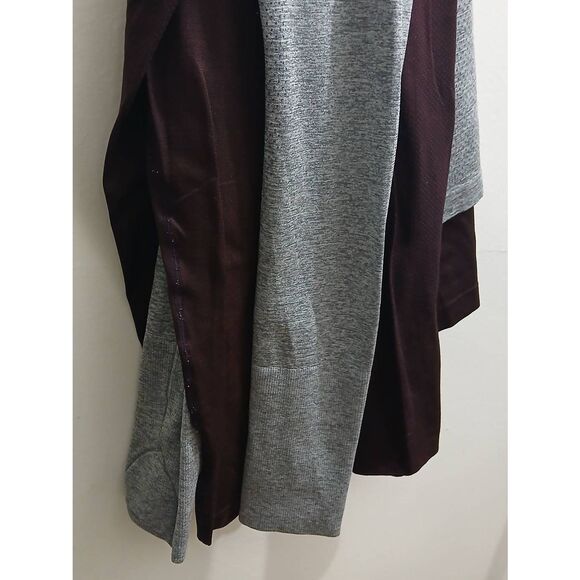 Lululemon womens size 10 swiftly tech running shirt gray burgundy lot of 2 - Picture 8 of 9
